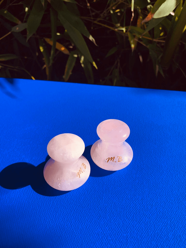 2 Mushrooms quartz rose By Marie.B 🌸